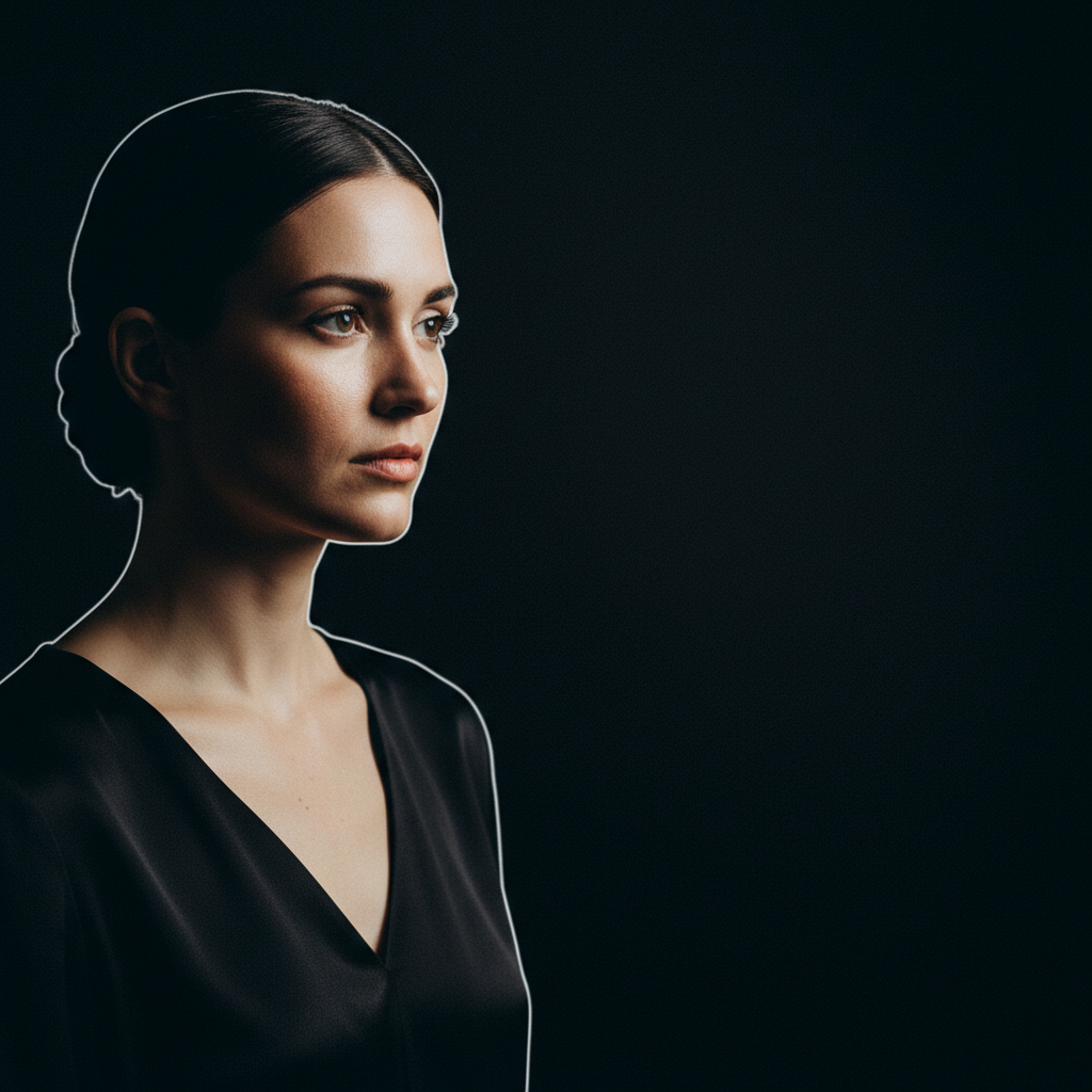 Editorial portrait, low-key lighting